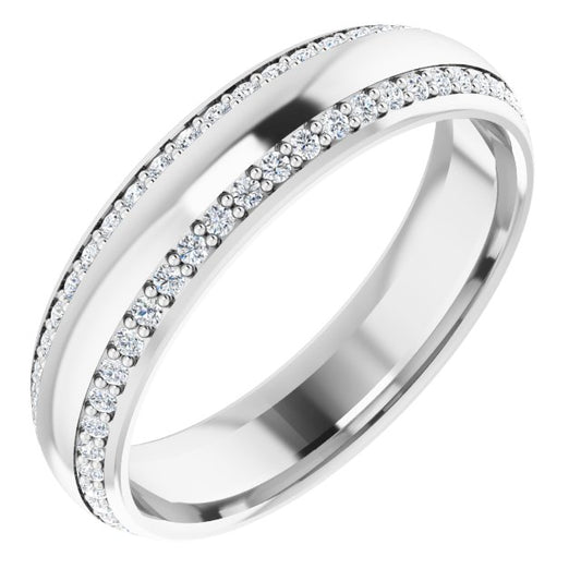 Asleo Round Eternity Wedding Band in Platinum