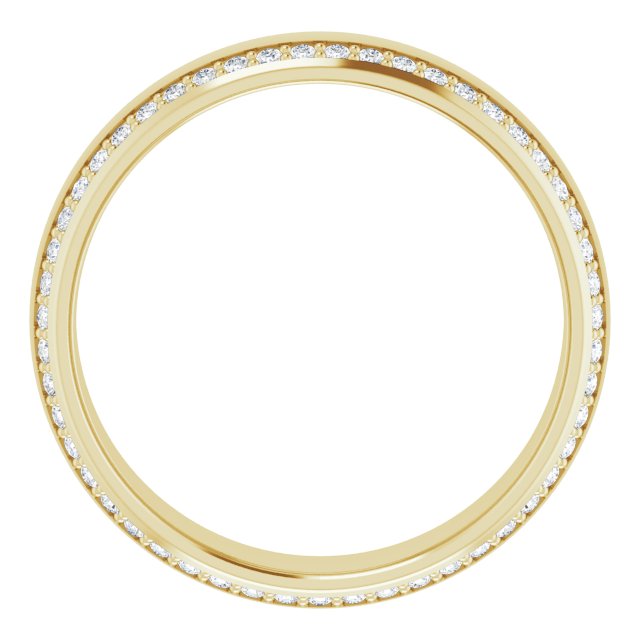 Asleo Round Eternity Wedding Band in 18k Yellow Gold