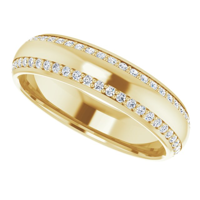 Asleo Round Eternity Wedding Band in 18k Yellow Gold