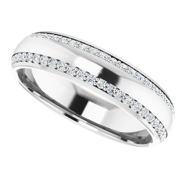 Asleo Round Eternity Wedding Band in Platinum