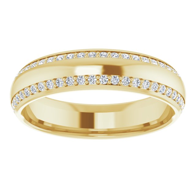 Asleo Round Eternity Wedding Band in 18k Yellow Gold