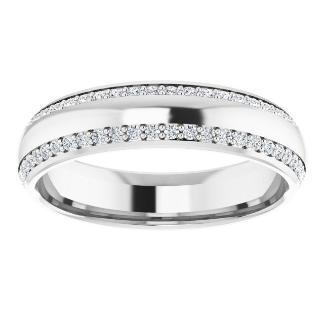 Asleo Round Eternity Wedding Band in Platinum