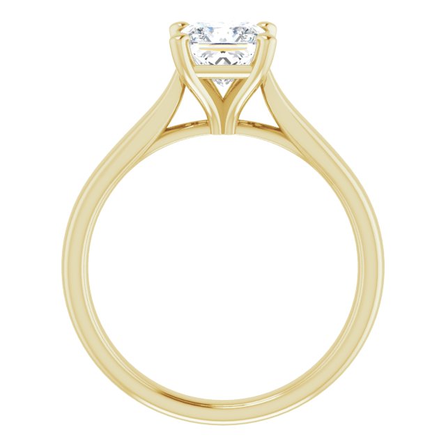 Asleo Square Solitaire Engagement Ring in 18k Yellow Gold