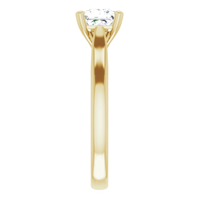 Asleo Square Solitaire Engagement Ring in 18k Yellow Gold