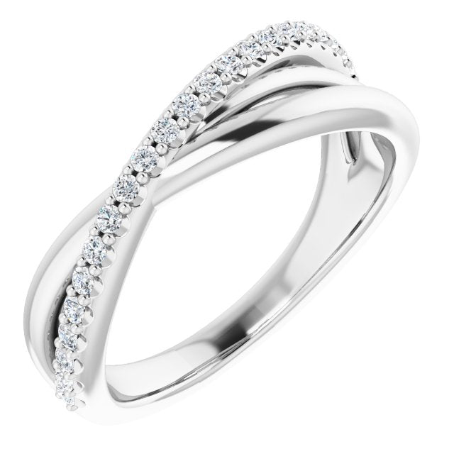 Criss Cross Ring in Platinum