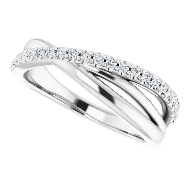 Criss Cross Ring in Platinum