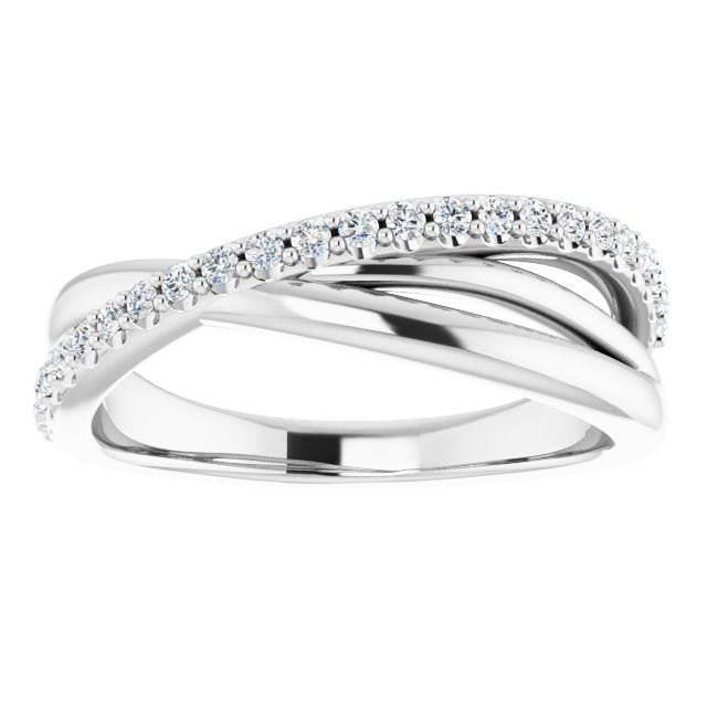 Criss Cross Ring in Platinum