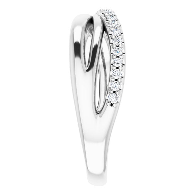 Criss Cross Ring in Platinum