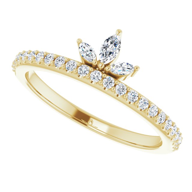 Diamond Crown Ring in 14k Yellow Gold