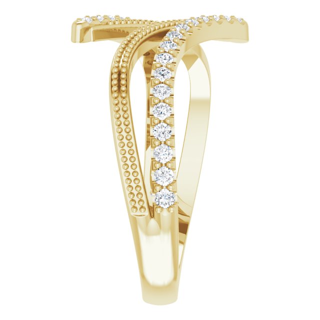 Diamond Bypass Ring in 14k Yellow Gold