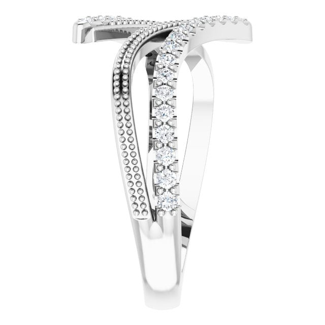 Diamond Bypass Ring in 14k White Gold