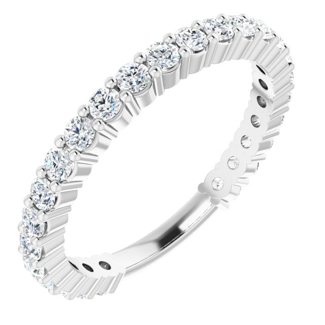 Asleo 25 Stone Wedding Band in 18k White Gold