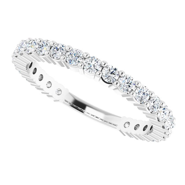 Asleo 25 Stone Wedding Band in 18k White Gold