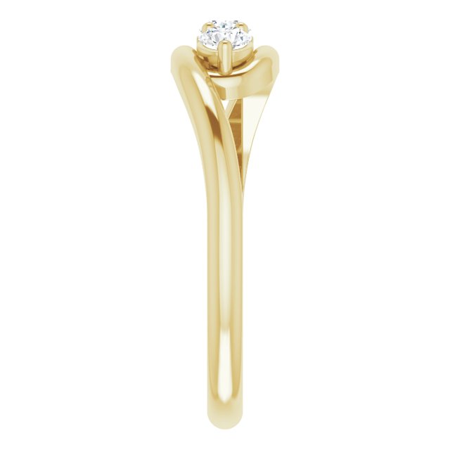 Diamond Three Stone Bypass Ring in 14k Yellow Gold