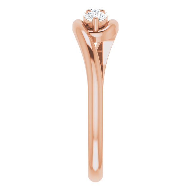 Diamond Three Stone Bypass Ring in 14k Rose Gold