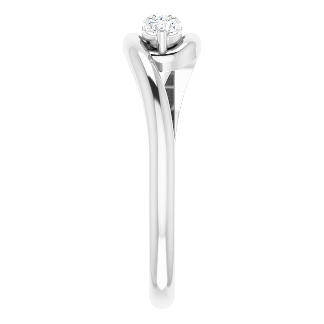 Diamond Three Stone Bypass Ring in 14k White Gold