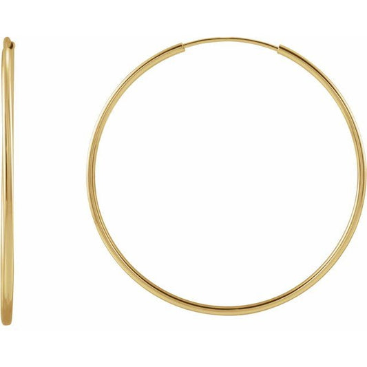 30mm Flexible Endless Huggie Earrings in 14k Yellow Gold