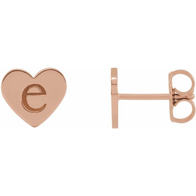 Engravable Heart Earrings in 14k Rose Gold