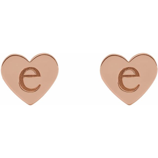 Engravable Heart Earrings in 14k Rose Gold