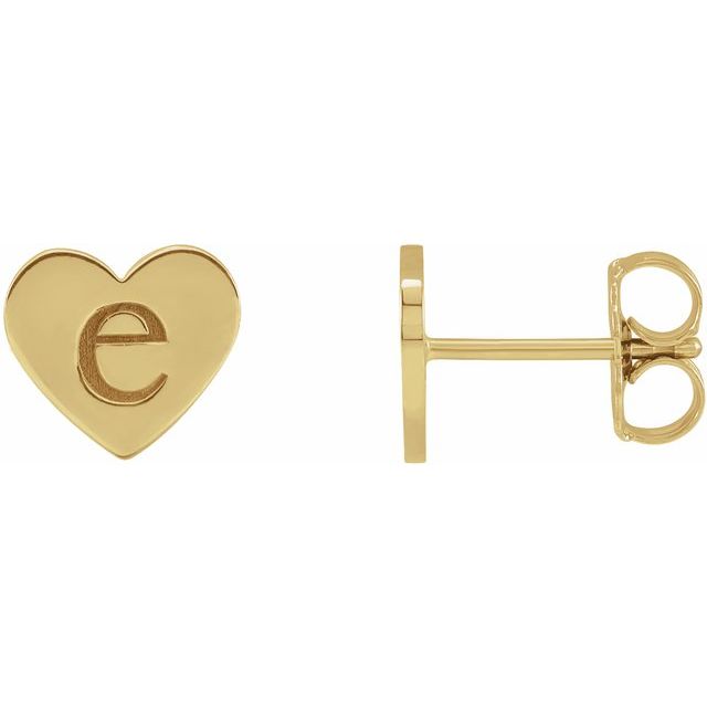 Engravable Heart Earrings in 14k Yellow Gold