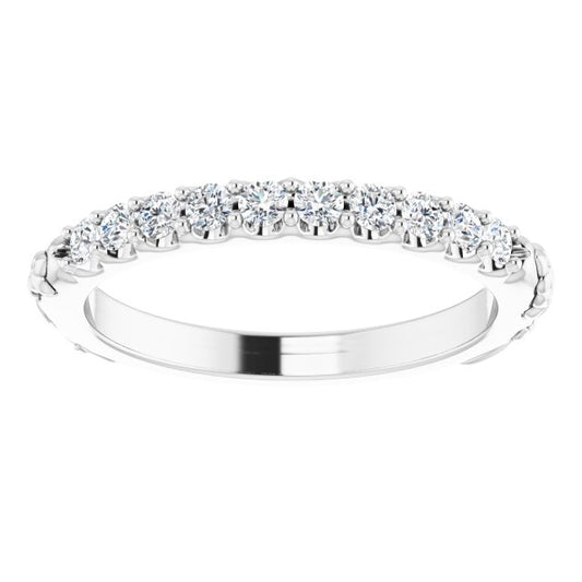 Diamond Floral Wedding Band in 14k White Gold