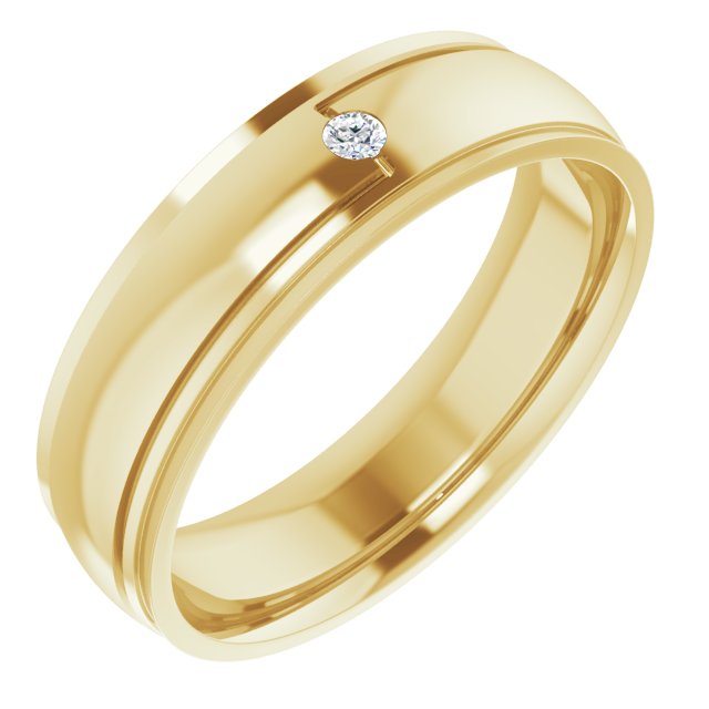 Men Accented Band with Diamond in 18k Yellow Gold