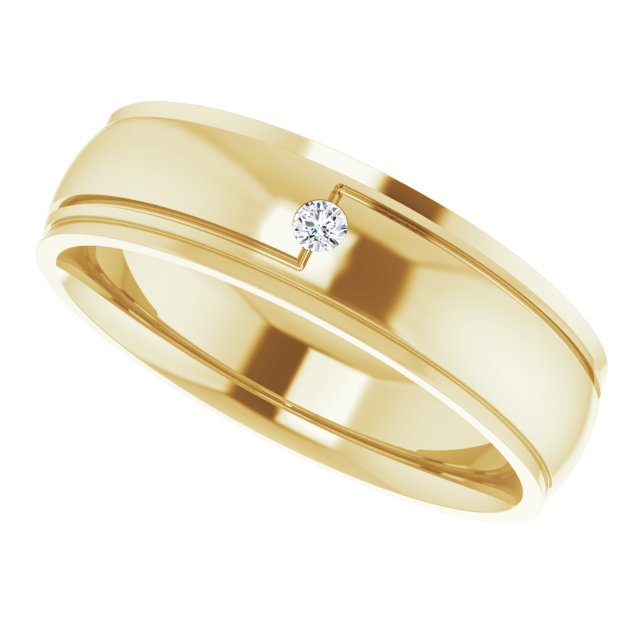 Men Accented Band with Diamond in 18k Yellow Gold