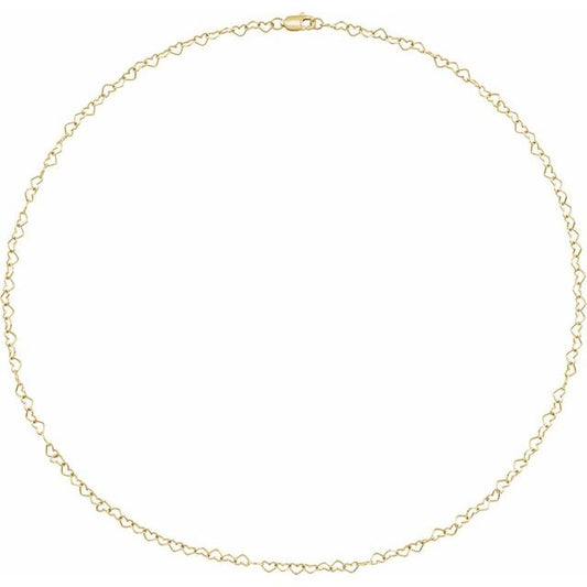 Heart Link Bracelet in 14k Yellow Gold