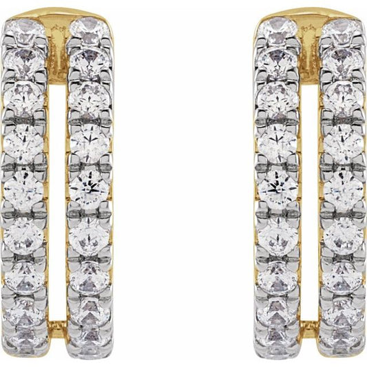 Diamond Accented Ear Cuff Earrings in 14k Yellow Gold