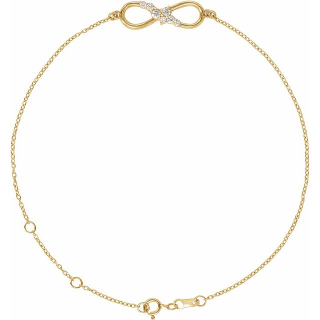 Natural Diamond Infinity Bracelet in 14k Yellow Gold