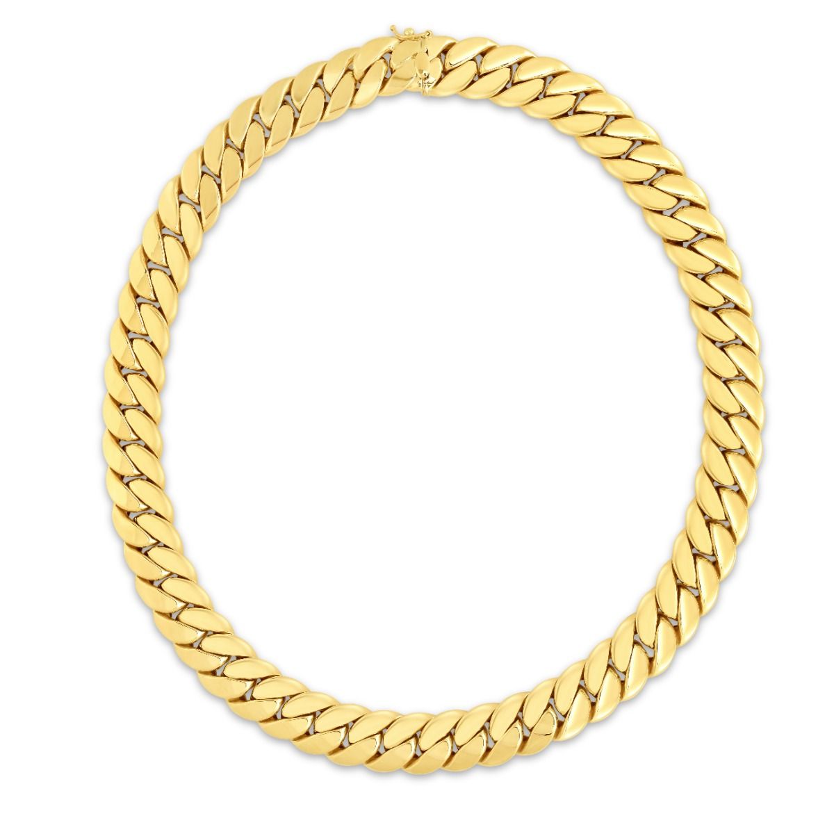 14mm Miami Cuban Bracelet   in 14k Yellow Gold